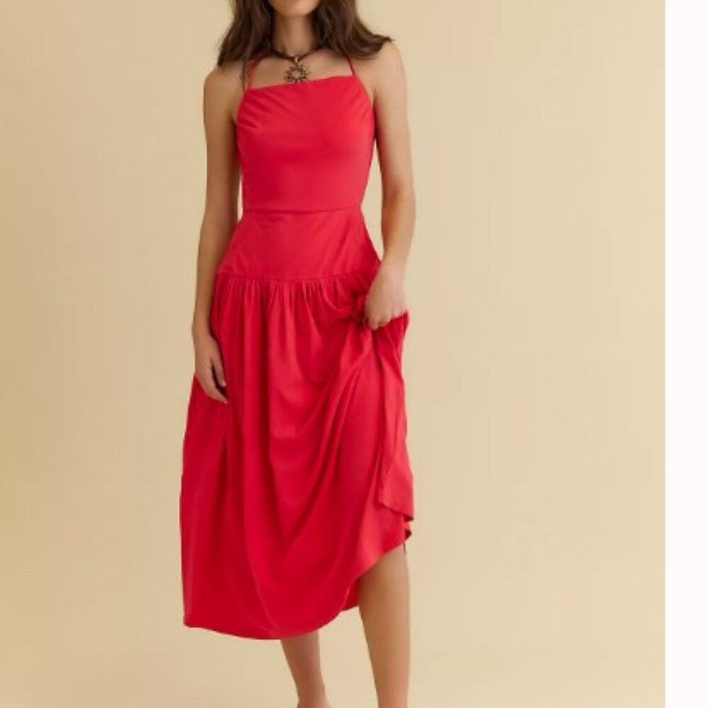 Free People Red Midi dress